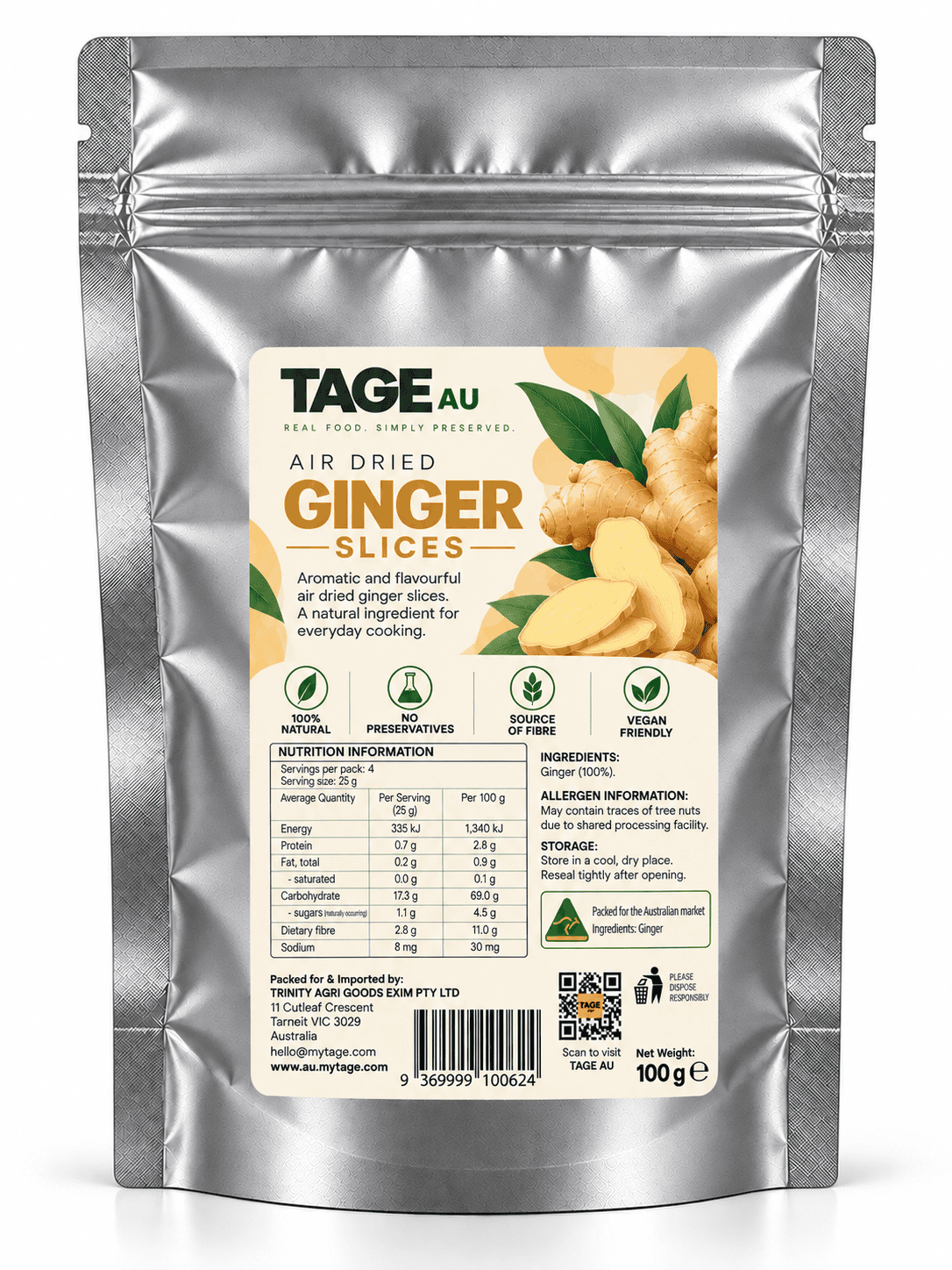 Ginger Air-Dried food